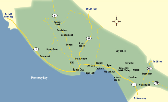 Map Of Santa Cruz County